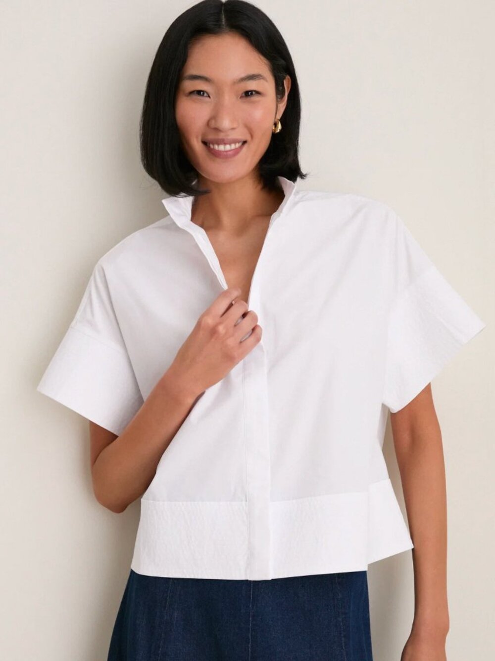 Tuckernuck White Trapunto Stitch Sofia Shirt